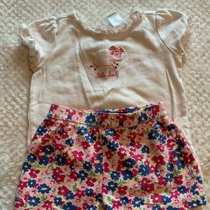 Gymboree “lil lady” shirt & lands end shorts 3T